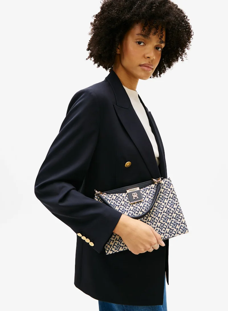 تومي هيلفيغر Heritage Monogram Jacquard Satchel